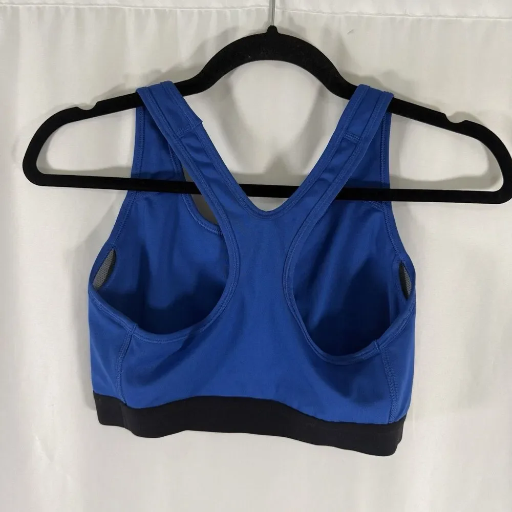 Nike Sports Bra Women's Medium Blue Pullover Center Swoosh Logo